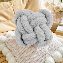 Pillow Exquisite Braided Throw Anti-pilling Full Filling Fine Stitching Knotted Ball Home Decoration