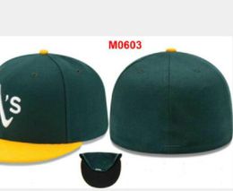 Men's Baseball Full Closed Caps Summer True Fit Hip Hop Trucker Hat Dad Gorras HombreBall Bone Men Women 32 Teams Casual Sport Flat Fitted hats AS Oakland Mix Colour A1