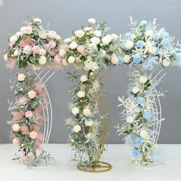 Party Decoration Flower Vase Floor Vases Column Stand Metal Road Lead Wedding Centrepiece Geometric Pot Table Rack For Home Event Decor