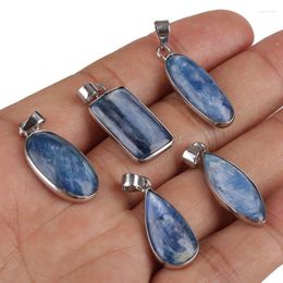 Pendant Necklaces KEJIALAI Blue Stone Triangle Round Square Egg Drop Shape Different Size Pendants For Necklace Making Jewelry Accessories