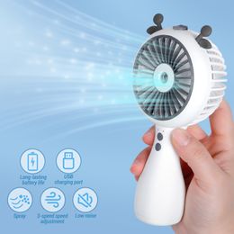 Mini Portable Fan USB Charging Air Condition Handheld Fans 3 Speed 2 Humidifying Spray Mode Water Fan Summer Outdoor Camping Home