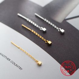 Dangle Earrings Korea Style 925 Sterling Silver Earring For Women Simple Fashion Chic Gold Chain Drop Jewelry
