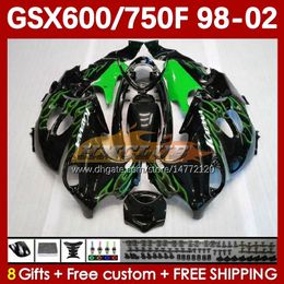 Body For SUZUKI KATANA GSX600F GSXF750 GSXF-750 GSXF 600 750 CC 169No.54 GSX750F 600CC 750CC flames green 98 99 00 01 02 GSXF600 GSXF-600 1998 1999 2000 2001 2002 Fairing