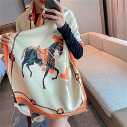 Cashmere Big Brand Scarf Women's Winter Thermal Long Thickened Carriage Foreign Trade Scarf Shawl Dual-Use