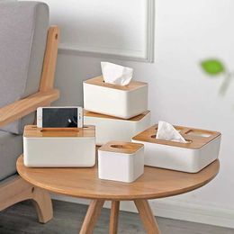 Tissue Boxes Napkins Nordic Tissue Holder Box Organiser Wooden Cover Desktop Paper Square Plastic Tissue Box Holder Kitchen Living Room Minimalist Z0505
