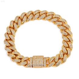 Necklace Jewellery 12mm Gold Plated 925 Sterling Silver Iced Out Vvs Moissanite Hip Hop Cuban Link Bracelet for Men