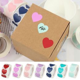 Gift Wrap 500 Pcs / Roll Love Heart Shaped Seal Labels Scrapbooking For Packaging Birthday Party Supplies Cute Stationery Sticker