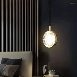 Pendant Lamps Modern Simple LED Bedroom Bedside Chandelier Light Luxury Nordic Bar Table Restaurant Minimalist Crystal Small