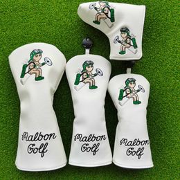 Malbon Golf Club Heads Magic Flying Snowman Golf Woods Headcovers Covers For Driver Fairway Putter 135H Clubs Set Heads PU Leather Unisex 9769