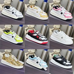 Luxury Designer Real Women Casual Shoes Fashion Genuine Leather Trainers Sneakers Rivet Flat Platform Couple Flats Designer Shoes Spring Lace Up Zapatillas Mujer