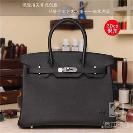 Leather Bk Designer Bags Tracing Back to the Source Handmade Womens Handbag Platinum Bag Epsom Print Calf 89 Black