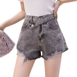 Women's Shorts Fashionable Women Jeans Shorts 2023 Summer Jeans High Waisted Shorts Girls Grey Short Jeans Wide Leg Casual Denim Short Z0505