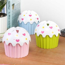 Tissue Boxes Napkins Creative Ice Cream Tissue Bucket Napkin Box Holder Plastic Round Extractable Paper Box Home Table Napkin Holders Storage Case Z0505