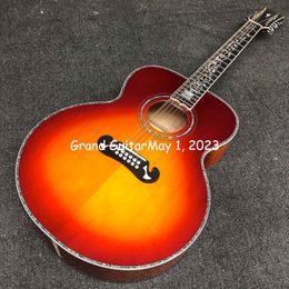 Custom 43 Inch GJ200 Jumbo Flamed Maple Back Side Acoustic Guitar