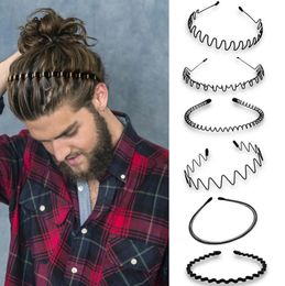 Fashion Wave Hairband for Mens Women Unisex Black Wavy Hair Head Hoop Band Sports Headband Hairband Hair Accessories Gifts 6pcs/set