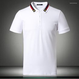 Weißes schwarzes England-Designer-US-Polohemd für Herren, kurzärmelig, solides, atmungsaktives Hemd in Übergröße 4XL 5XL
