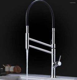 Kitchen Faucets Pull-out Faucet Home Double And Cold Vegetable Sink Rotating Splash-proof Copper