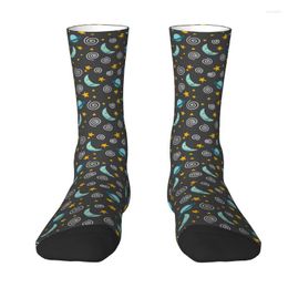 Men's Socks Moon And Stars Space Aliens Pattern Mens Crew Unisex Fun Spring Summer Autumn Winter Dress