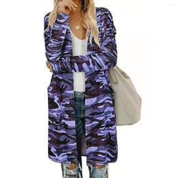 Casual Dresses Est Women Spring Autumn V-Neck Camouflage Pattern Street Fashion Series Loose High Quality Soft Long Cardigan Female