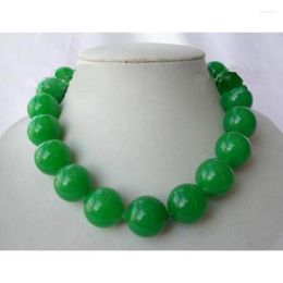 Pendant Necklaces Stunning Big 20mm Round Green Jade Beads Nelace
