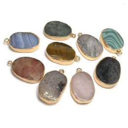 Pendant Necklaces Natural Stone Pendants Crystal Agates Necklace For DIY Charm Jewellery Making Accessories Size 20x30mm