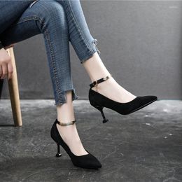 Dress Shoes Small Size 31-43 Women Black 7.5cm High Heels Stiletto Pumps Ladies Sexy