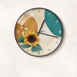 Wall Clocks Round Metal Office Silent Clock For Kids Rooms Mode Simple Living Room Decoration Reloj De Pared Decor