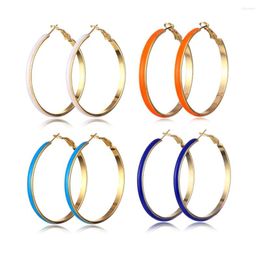 Hoop Earrings 2023 Creative Simple Big Eearrings For Woman Classic Oil Dripping Metal Charm Piercing Jewelry Couple Trend Gift