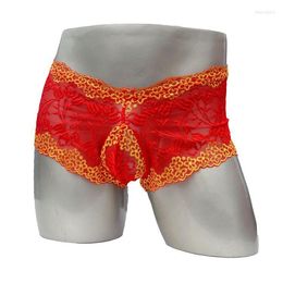 Underpants 2023 Mens Underwear Boxers Lace Comfortable Panties Gay Solid Spandex Sexy Lingerie With Penis Pouch