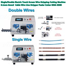 Single/Double Cable Electric Wire Stripping Machine 806A 806B 0.1mm-6mm2 Stripper Peeling Cutting Cutter Touch Screen Control