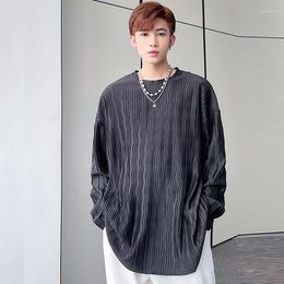 Men's T Shirts Lazy Style Tshirt Men Harajuku Streetwear Loose Casual Long Sleeve T-shirts Korean Design Male Black Tops Tees