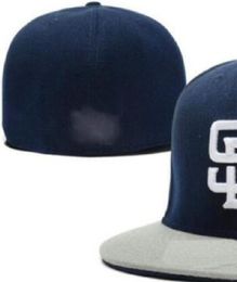 2023 Men's Baseball Full Closed Caps Summer Navy Blue Letter Bone Men Women Black Color All 32 Teams Casual Sport Flat Fitted hats " SD " San Diego Mix Colors A5