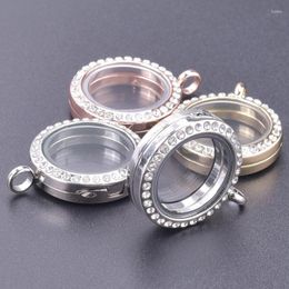 Pendant Necklaces 1Pc 25mm Round Open Glass Floating Locket For Jewellery Making Screw Living Memory Relicario Colgantes Accessories Bulk