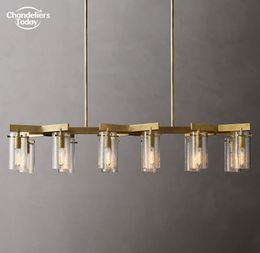 Charleroi Linear Chandeliers Modern Glass LED Pendant Lights for Kitchen Island Dining Room Living Room Hanging Lamps Lustre
