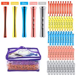 Hair Rollers Perm Rods and 100 Pieces 5 Sizes Hair Rollers with Hair Cold Wave Rods Hair Curler for Women Long Short HairWith bag 230505