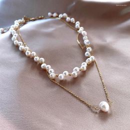 Chains Sell Fashion Natural Baroque Freshwater Pearl 14K Gold Filled Female Necklace Jewellery For Women Short No Fade
