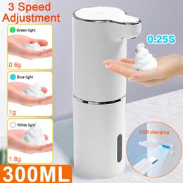 Liquid Soap Dispenser Foam Soap Dispenser Automatic Touchless Sensor USB Smart Foam Machine 300ML Infrared Liquid Soap Dispenser Pump Hand Sanitizer 230504