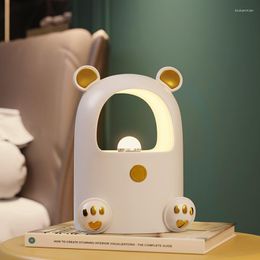 Decorative Figurines Cute Violent Bear Table Lamp Bedside Sleep Night Light Birthday Gift Girlfriends'
