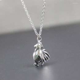 Chains 1pc Vintage 3D Cock Stainless Steel Custom Necklace Chinese Culture Animal Zodiac Rooster Men Women Memorial Jewelry
