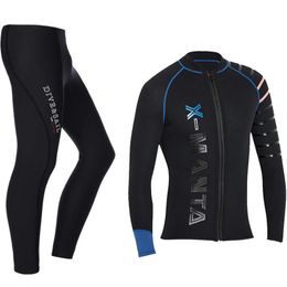 Wetsuits Drysuits DiveSail brand Suit Diving Swimming Keep Warm Wetsuits Underwater Sports 3mm Neoprene Clothing For Men Gift And Pants J230505