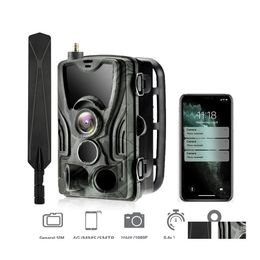 Hunting Cameras Suntekcam Hc801 Series App Control 4G 20Mp 1080P Trail Camera Wireless Wildlife 0.3S Trigger Night Vision 220810 Dro Dhuwo