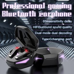 Cell Phone Earphones Wireless game Bluetooth headset digital display radio race touch TWS low delay high power 230505