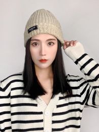 Beanies Beanie/Skull Caps Womens Hat Knitted Women's Winter Hats Keep Warm In Autumn And Suitable For Round Faces Small Piles Of