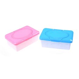 Tissue Boxes Napkins Plastic Dry Wet Tissue Box Case Baby Wipes Press Popup Design Home Tissue Holder Accessories Pink blue Colours Z0505