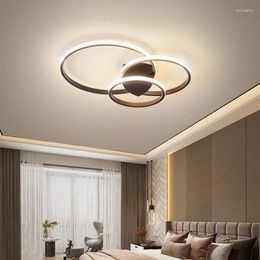 Chandeliers LED Chandelier Modern For The Living Room Kitchen Dining Table Bedroom Circle White Black Ceiling Pendant Lamp Home Lighting