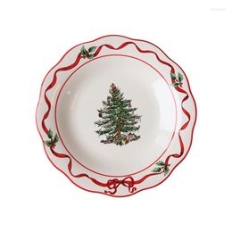 Plates 6.5 Inch High Quality Protection Christmas Tree Circle " Dessert Tray Salad