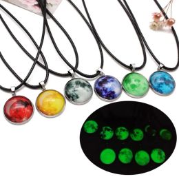 Party Favor Time Gem Necklace Stainless Steel Starry Sky Glow Necklace Creative Birthday Gifts