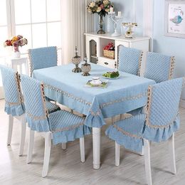 Table Cloth 2/8/13pcs Blue Pastoral Tablecloth For Dining Room Kitchen Decor Quality Breathable Chair Cover Mat Rectangle Cover1