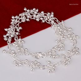 Chains Korean Fashion 925 Sterling Silver 18 Inch Many Beads Pearl Necklaces For Women Luxury Designer Jewelry Holiday Gifts