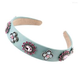 Hair Clips Fashion Resin Floral Headbands For Girls Glass Crystal Flower Thin Band Statement Alloy Metal Hairband Party Jewellery